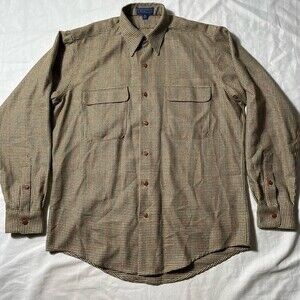 J. McLaughlin Houndstooth Checker Button Down long sleeve shirt men’s size M